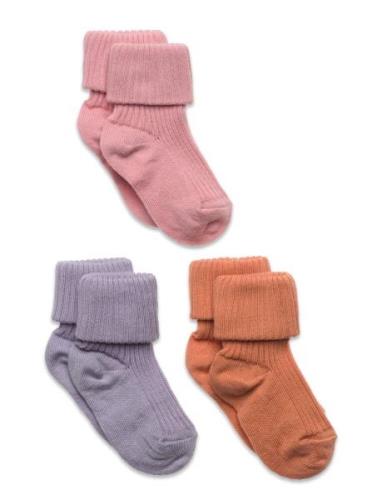 Cotton Rib Baby Socks - 3-Pack Sokker Strømper Multi/patterned Mp Denm...