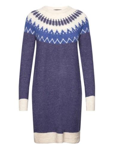 Vmsim Ls Nordic Dress Ga Rep Lcs Dresses Knitted Dresses Blue Vero Mod...