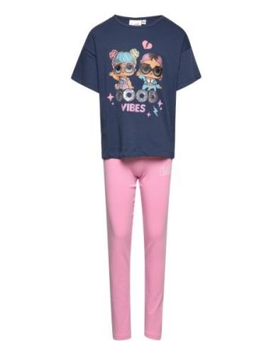 Set 2P Ts + Legging Pyjamas Sett Pink L.O.L