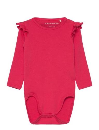 Bodystocking Bodies Long-sleeved Red Sofie Schnoor Baby And Kids
