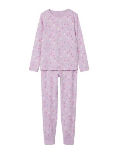 Nkfnightset Pink Hearts Noos Pyjamas Sett Pink Name It