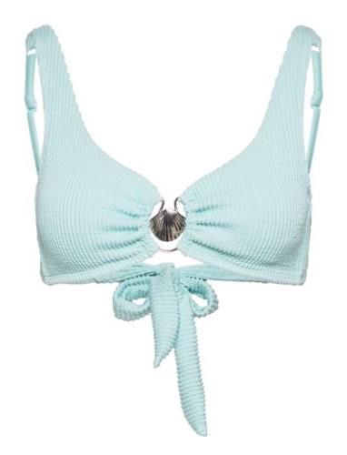 Crinkle Croptop Swimwear Bikinis Bikini Tops Triangle Bikinitops Blue ...