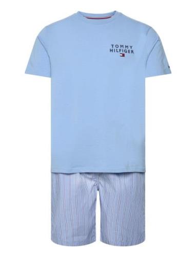 Ss Woven Pj Set Drawstring Pyjamas Blue Tommy Hilfiger