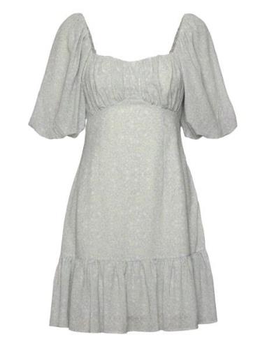 Adeline Draped Mini Dress Kort Kjole Grey Malina
