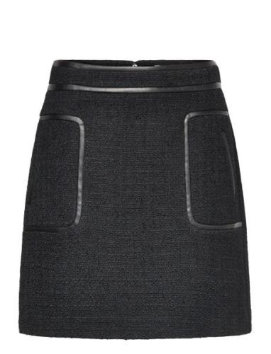 Paige Boucle Wool Blend Mini Skirt Kort Skjørt Black Malina
