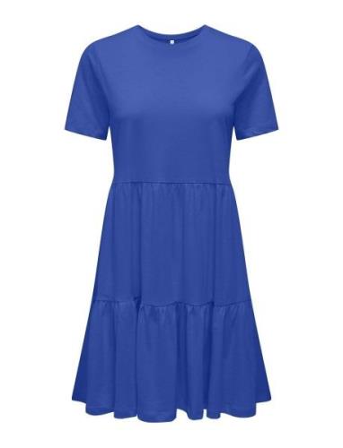 Onlmay Life S/S Peplum Dress Box Jrs Knelang Kjole Blue ONLY