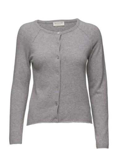 Rwlaica Ls O-Neck Raglan Cardigan Tops Knitwear Cardigans Grey Rosemun...