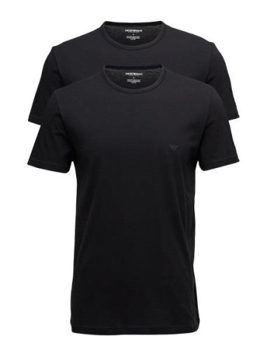 Mens Knit 2Pack Tsh Tops T-shirts Short-sleeved Black Emporio Armani