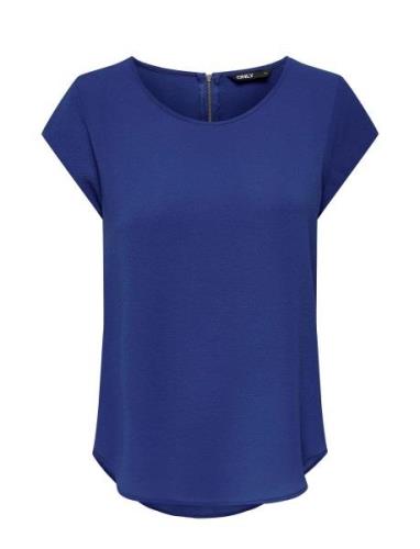 Onlvic S/S Solid Top Ptm Tops Blouses Short-sleeved Blue ONLY