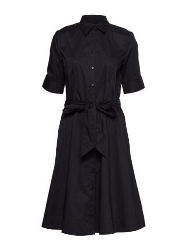 Belted Cotton-Blend Shirtdress Designers Knee-length & Midi Blue Laure...