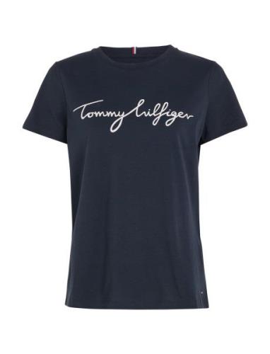 Heritage Crew Neck Graphic Tee Tops T-shirts & Tops Short-sleeved Navy...