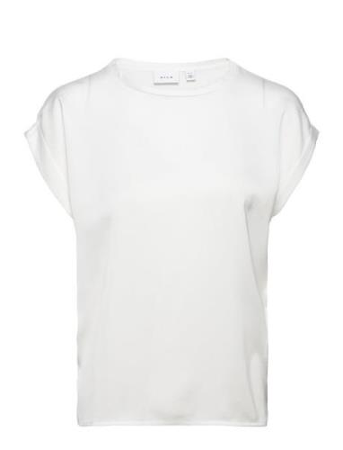 Viellette S/S Satin Top - Noos Tops T-shirts & Tops Short-sleeved Whit...