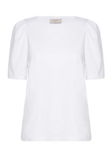 Fqfenja-Tee-Puff Tops T-shirts & Tops Short-sleeved White FREE/QUENT