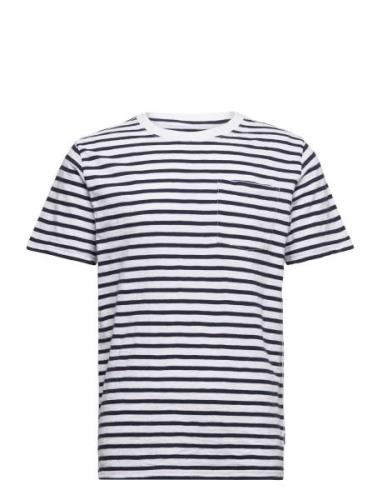 Outwashed Pocket Tee Tops T-shirts Short-sleeved Navy Sebago