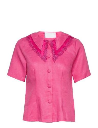 Camille Shirt Tops Blouses Short-sleeved Pink Hosbjerg