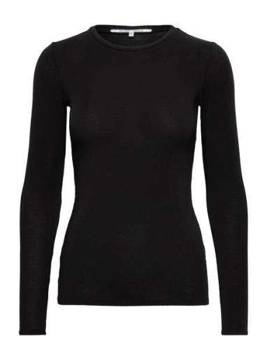 Matima O-Neck Tee Tops T-shirts & Tops Long-sleeved Black Second Femal...