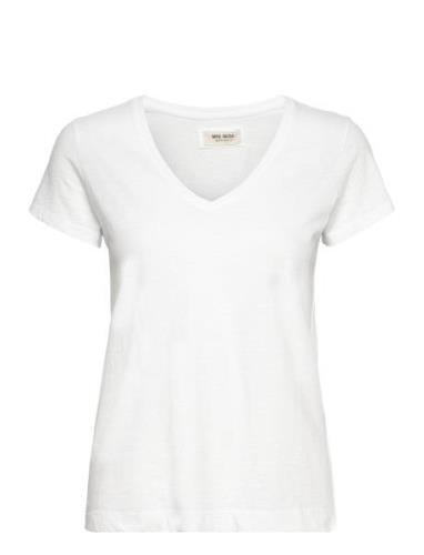 Mmarden Organic V-Ss Tee Tops T-shirts & Tops Short-sleeved White MOS ...