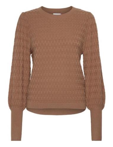 Onlfaye L/S Puffsleeve Pullover Cc Knt Tops Knitwear Jumpers Brown ONL...