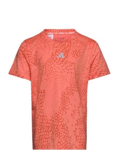G Run Tee Sport T-shirts Short-sleeved Orange Adidas Sportswear