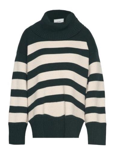 Kasia Stripe Jumper Tops Knitwear Turtleneck Green IVY OAK