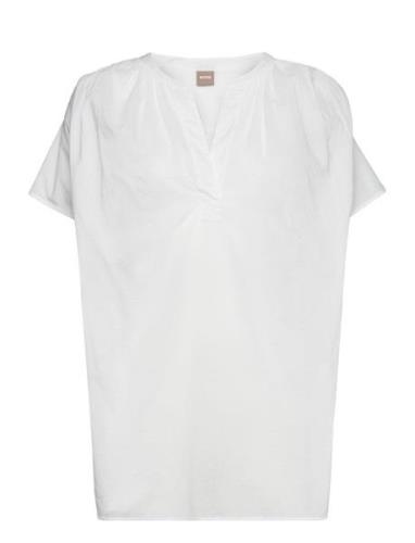 C_Beffania Tops Blouses Short-sleeved White BOSS