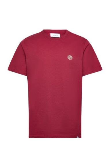 Community T-Shirt Tops T-shirts Short-sleeved Burgundy Les Deux
