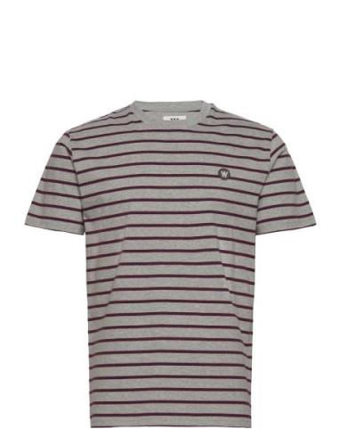 Ace Striped T-Shirt Gots Tops T-shirts Short-sleeved Grey Double A By ...