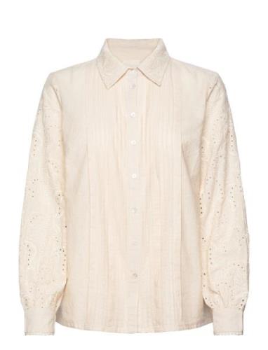 Carolepw Sh Tops Shirts Long-sleeved Cream Part Two