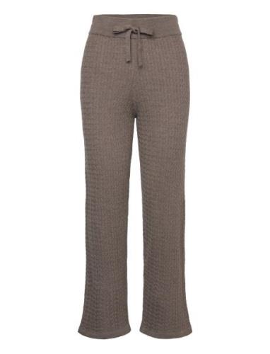 Merino Wool Trousers Bottoms Trousers Wide Leg Brown Rosemunde