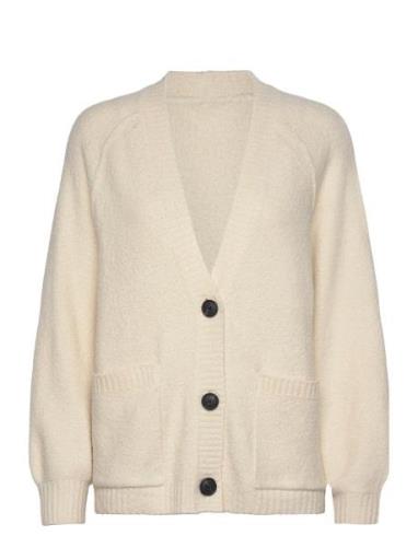 Knit Boucle Cardigan Tops Knitwear Cardigans Cream Tom Tailor