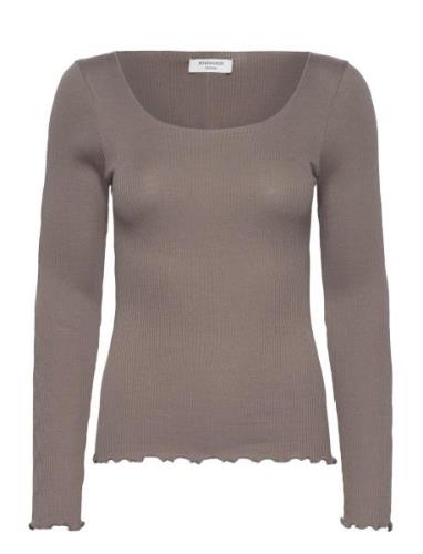 Cotton T-Shirt Tops T-shirts & Tops Long-sleeved Beige Rosemunde