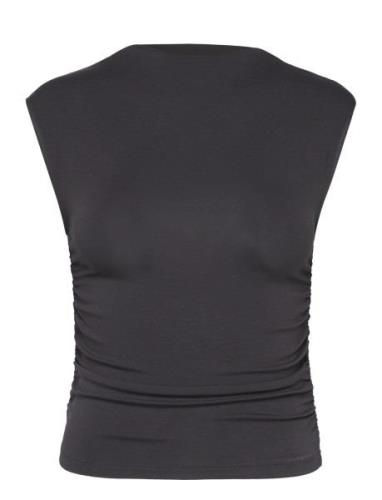 Funnel Neck Top Tops T-shirts & Tops Sleeveless Black Gina Tricot