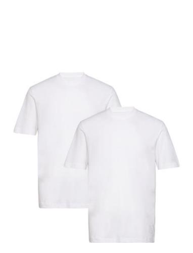 Double Pack Crew Neck Tee Tops T-shirts Short-sleeved White Tom Tailor