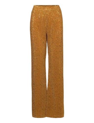 Markus, 1829 Sequins Jersey Bottoms Trousers Flared Gold STINE GOYA