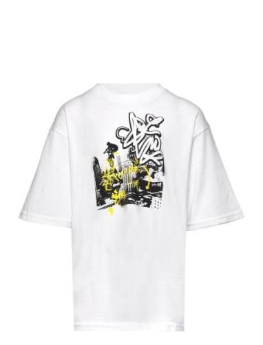 T Shirt Frontprint Street Tops T-shirts Short-sleeved White Lindex