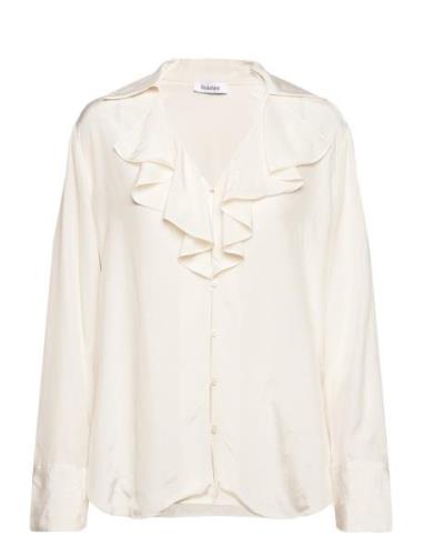 Rodebjer Clementine Tops Blouses Long-sleeved Cream RODEBJER