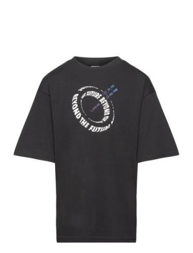 T Shirt Frontprint Beyond The Tops T-shirts Short-sleeved Black Lindex