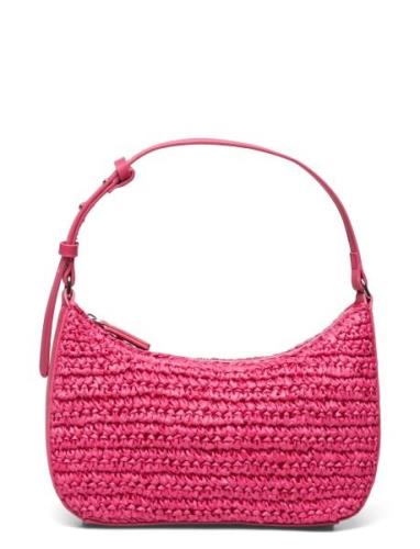 Natural Fibre Shoulder Bag Bags Top Handle Bags Pink Mango
