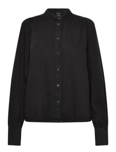 Blouse Idris Tops Shirts Long-sleeved Black Lindex