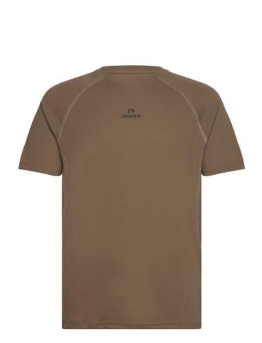 Nwlspeed Mesh T-Shirt Sport T-shirts Short-sleeved Brown Newline