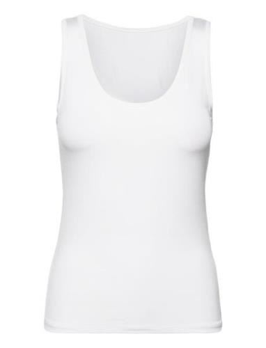 Objleena S/L Tank Top Noos Tops T-shirts & Tops Sleeveless White Objec...