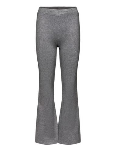 Trousers Flare Lurex Rib Bottoms Trousers Grey Lindex