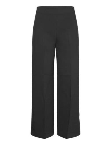 Trousers Lykke Cropped Twill Bottoms Trousers Wide Leg Black Lindex