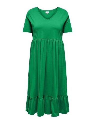 Carmay Life S/S Peplum Calf Dress Jrs Knelang Kjole Green ONLY Carmako...