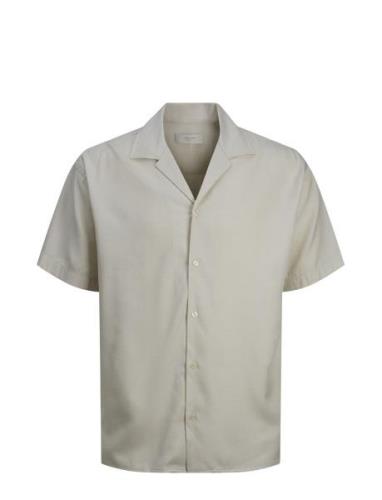 Jprccaaron Tencel Resort Shirt S/S Ln Tops Shirts Short-sleeved Cream ...