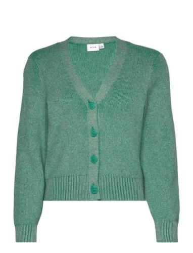 Viril Multi Short L/S Knit Cardigan-Noos Tops Knitwear Cardigans Green...