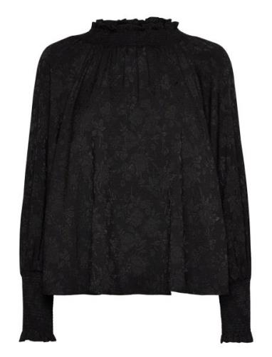 Linda Blouse Tops Blouses Long-sleeved Black Creative Collective