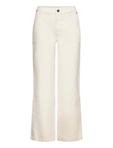 Pd-Gilly French Jeans Wash Crude Ec Bottoms Trousers Wide Leg Cream Pi...