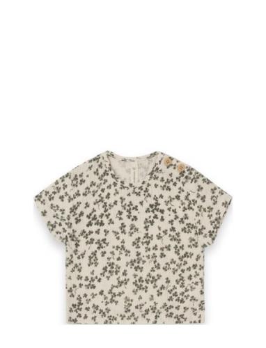 Muslin Baby Top Tops T-shirts Short-sleeved Cream Garbo&Friends