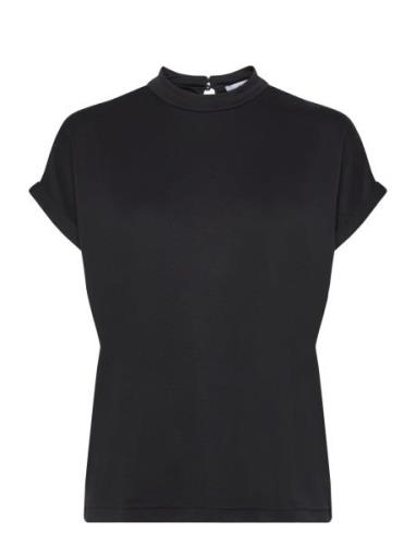 Msmavelyn Modal Blouse Tops Blouses Short-sleeved Black Minus